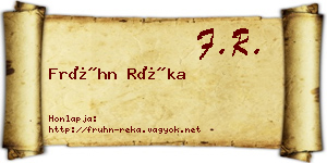 Frühn Réka névjegykártya